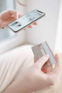 Online shopping on phone