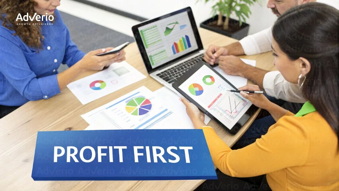 Amazon Creator Connections: When Influencer Traffic Actually Drives Incremental Sales 23 Three professionals analyze charts and graphs on a laptop, tablet, and papers, discussing business growth.
