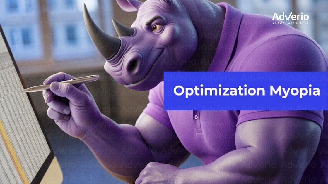 Unlock Profit with Amazon Search Term Report Strategy 20 A purple, muscular rhino in a polo shirt points at a spreadsheet with a pen.