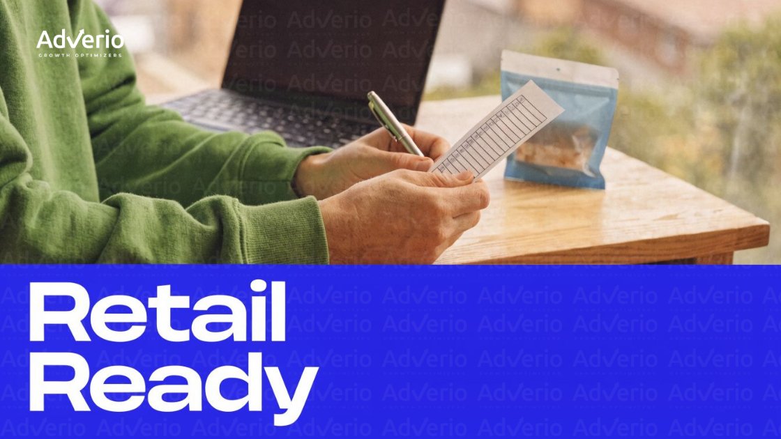 From Amazon to Retail Shelves: How Digital Brands Break Into Physical Retail 17 A person in a green hoodie fills out a checklist for a product next to a blue pouch, with