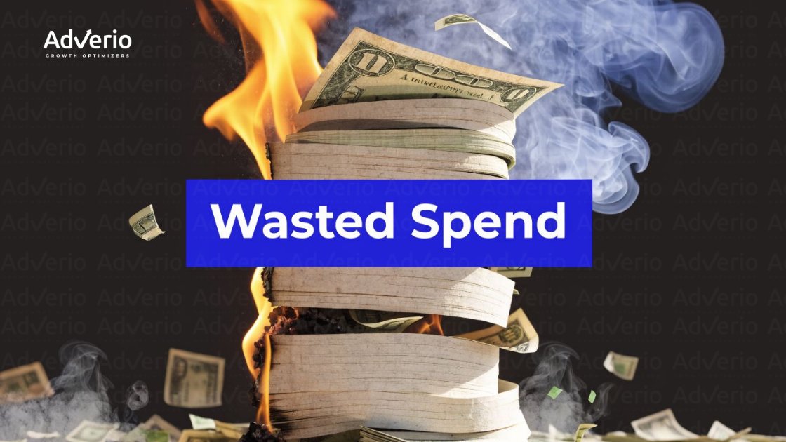 When to Use Amazon DSP (And When Not To) 21 A stack of US dollar bills burning, with smoke and fire, overlaid with Wasted Spend text.