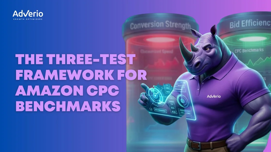The Three-Test Framework for Amazon CPC Benchmarks 6 Adverio - amazon cost per click benchmarks rhino analytics
