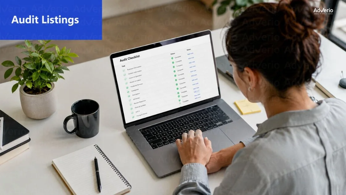 Alexa for Shopping: What the Rufus-to-Alexa Transition Means for Your Listings Right Now 23 A person views an audit checklist on a laptop, working at a desk with a plant.