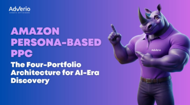 Amazon Persona-Based PPC: The Four-Portfolio Architecture for AI-Era Discovery 1 Adverio - amazon persona based ppc framework rhino mascot